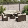 vidaXL Garden Sofa Set Brown PE Rattan Large Modular Garden Sofa Set