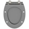 vidaXL Toilet Seat Grey 17.91 x 14.76 x 1.50 in Duroplast