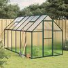 vidaXL Greenhouse Green and Transparent Aluminum, Polycarbonate Large