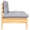 vidaXL Garden Lounge Set Grey Solid pine wood, 100% polyester fabric Large