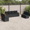vidaXL Garden Sofa Set Black PE rattan 8 Piece Adjustable Feet
