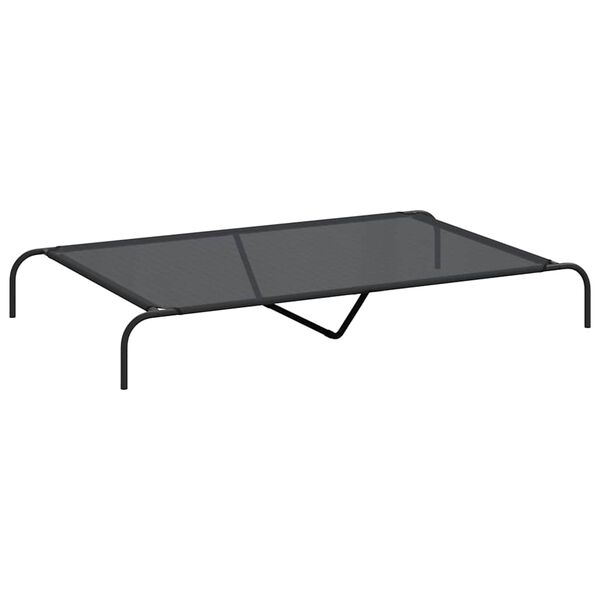 vidaXL Elevated Dog Bed Black Textilene and powder-coated steel
