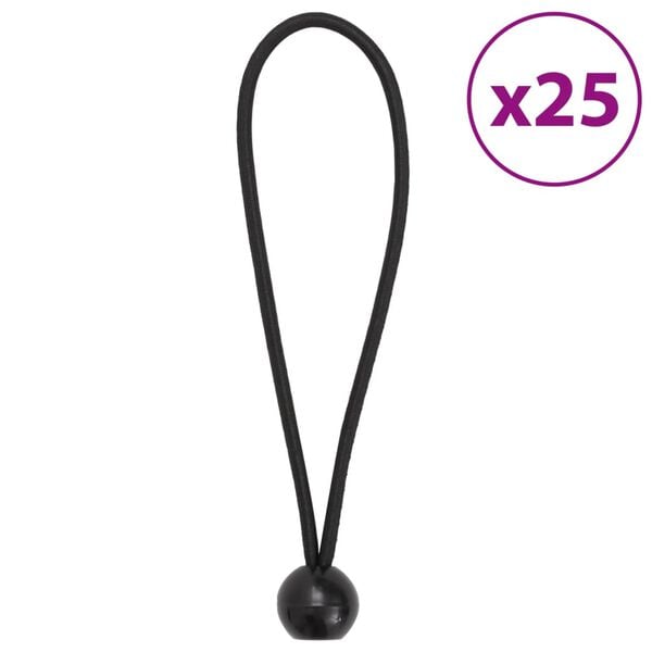 vidaXL Bungee Cords with Balls 25 pcs 8.3 x 0.2"