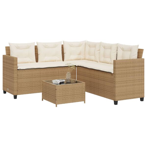 vidaXL Garden Sofa Beige