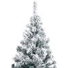 vidaXL Artificial Christmas Tree Green with flocked snow PVC, steel 7.9 ft