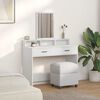 vidaXL Dressing Table White 39.37 x 16.14 x 55.12 in Engineered Wood