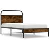 vidaXL Bed Frame Smoked Oak Steel Twin Bed Frame Rectangular