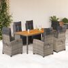 vidaXL Garden Dining Set Grey, Dark Grey PE Rattan Large