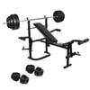 vidaXL Folding Weight Bench Dumbbell Barbell Set Home Gym