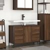 vidaXL Basin Cabinet Brown oak Engineered wood, steel 35.4x13.6x23.6 in