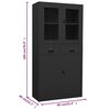 vidaXL Office Cabinet Anthracite Steel and tempered glass Large