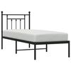 vidaXL Bed Frame Black Powder-Coated Steel Small Single Bed Frame