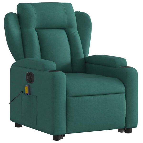 vidaXL Electric Stand Up Massage Recliner Chair Dark green