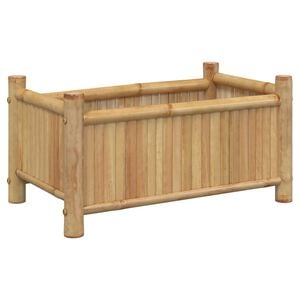 vidaXL Planter Natural Bamboo 19.7 x 11.8 x 9.8 in Decorative Inlays