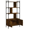 vidaXL Bookcase Smoked oak Engineered wood, steel 30.1 x 11.8 x 60.8 in