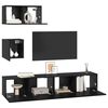 vidaXL TV Cabinet Set Wall-mounted 4 pcs Black Oak Engineered Wood