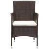 vidaXL Dining Set Brown PE rattan, steel, fabric, glass, aluminum Medium