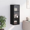 vidaXL Wall Cabinet Black Engineered wood, glass Medium Wall Cabinet