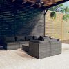 vidaXL Garden Lounge Set Grey PE rattan 8 Piece Modular
