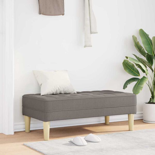 vidaXL Bench Taupe 113 x 57 x 39 cm fabric