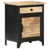 vidaXL Bedside Cabinet Black and brown Solid mango wood Compact
