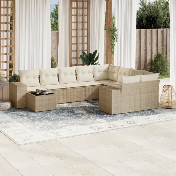 vidaXL Garden Sofa Set Beige