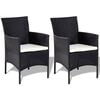 vidaXL 4 Piece Patio Lounge Set with Cushions Poly Rattan Black