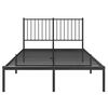 vidaXL Bed Frame Black Powder-Coated Steel Small Double Durable