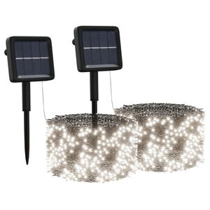 vidaXL Solar Fairy Light Set of 2 Cold white Plastic Standard Solar