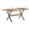 vidaXL Dining Table Rough Mango Wood Finish
