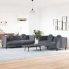 vidaXL Sofa Set Dark Gray Velvet (100% polyester), plywood, solid wood