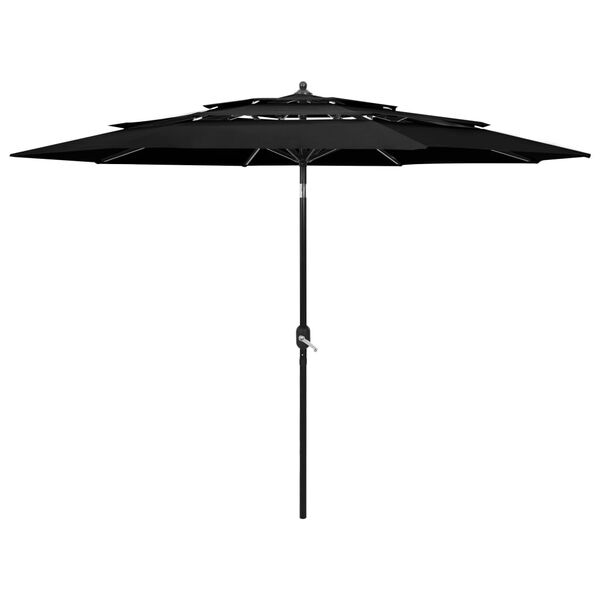 vidaXL Parasol Black Polyester, powder-coated aluminum 10 ft canopy