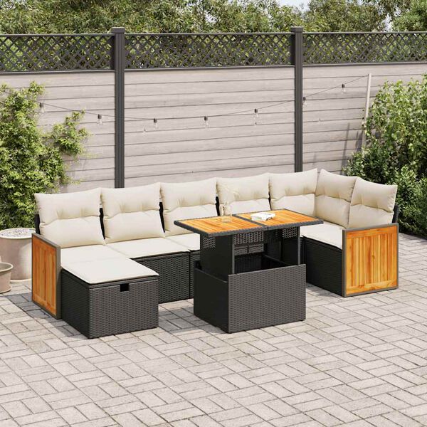 vidaXL Garden Sofa Set Black