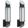 vidaXL Outdoor Wall Light Set of 2 Black Stainless steel, Polycarbonate