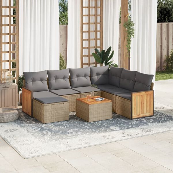 vidaXL Garden Sofa Set Beige