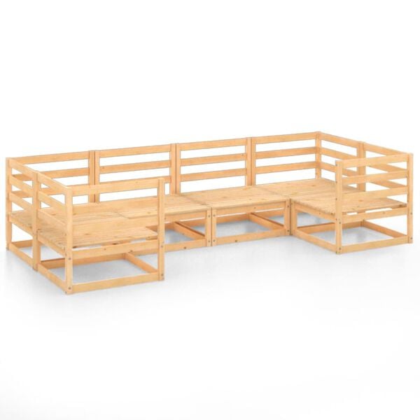 vidaXL Garden Lounge Set Brown Solid pine wood Medium Modular