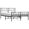 vidaXL Metal Bed Frame without Mattress with Footboard Black 63"x78.7"