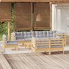 vidaXL Garden Lounge Set Grey, Natural wood Solid pine wood, 100% polyester