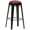 vidaXL Bar Stool Set of 4 Black and dark brown