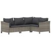vidaXL Garden Lounge Set Grey PE rattan, powder-coated steel 5 Piece Set