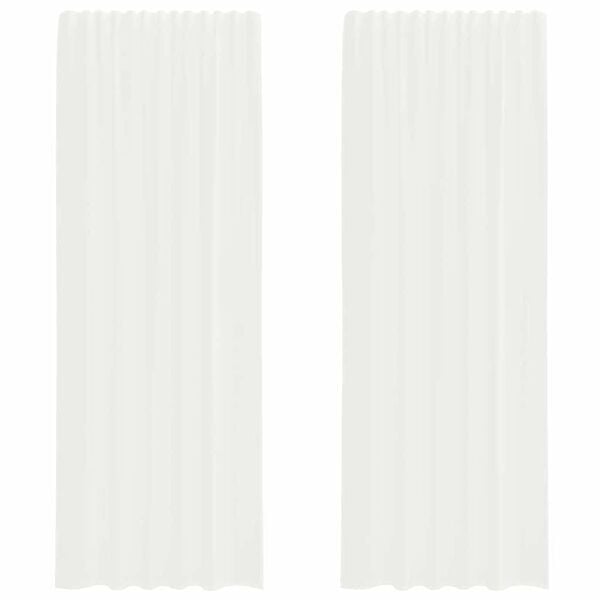 vidaXL Voile Curtains with Rod Pockets 2 pcs White