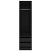 vidaXL Wardrobe with Drawers Black 19.7"x19.7"x78.7" Engineered Wood