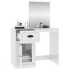 vidaXL Dressing Table High gloss white Engineered wood, acrylic Standard