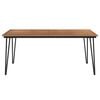 vidaXL Garden Table Brown, Black Solid Acacia Wood, Powder-Coated Metal