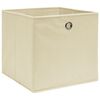 vidaXL Storage Boxes 10 pcs Cream 12.6"x12.6"x12.6" Fabric