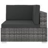 vidaXL Corner Seat Grey PE rattan and powder-coated steel frame Modular