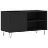 vidaXL Record Cabinet Black Engineered wood, iron Medium Record Cabinet