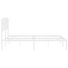 vidaXL Bed Frame White Steel Full Bed Frame Rectangular Traditional