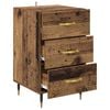vidaXL Bedside Cabinet with Drawer Old Wood 15.75 x 15.75 x 25.98 in