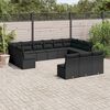 vidaXL Garden Sofa Set Black PE rattan, powder-coated steel 13 Piece